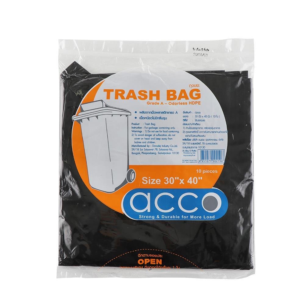 Garbage Bags Thin Acco 30X40" 10Pcs Black