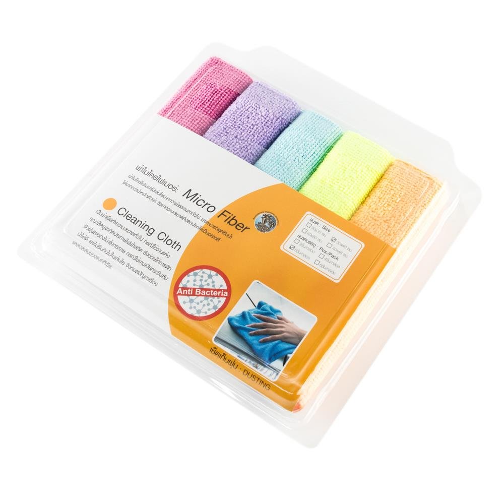 Multipurpose Microfiber Cleaning Cloth Acco 30X40Cm 5 Pcs Multicolor