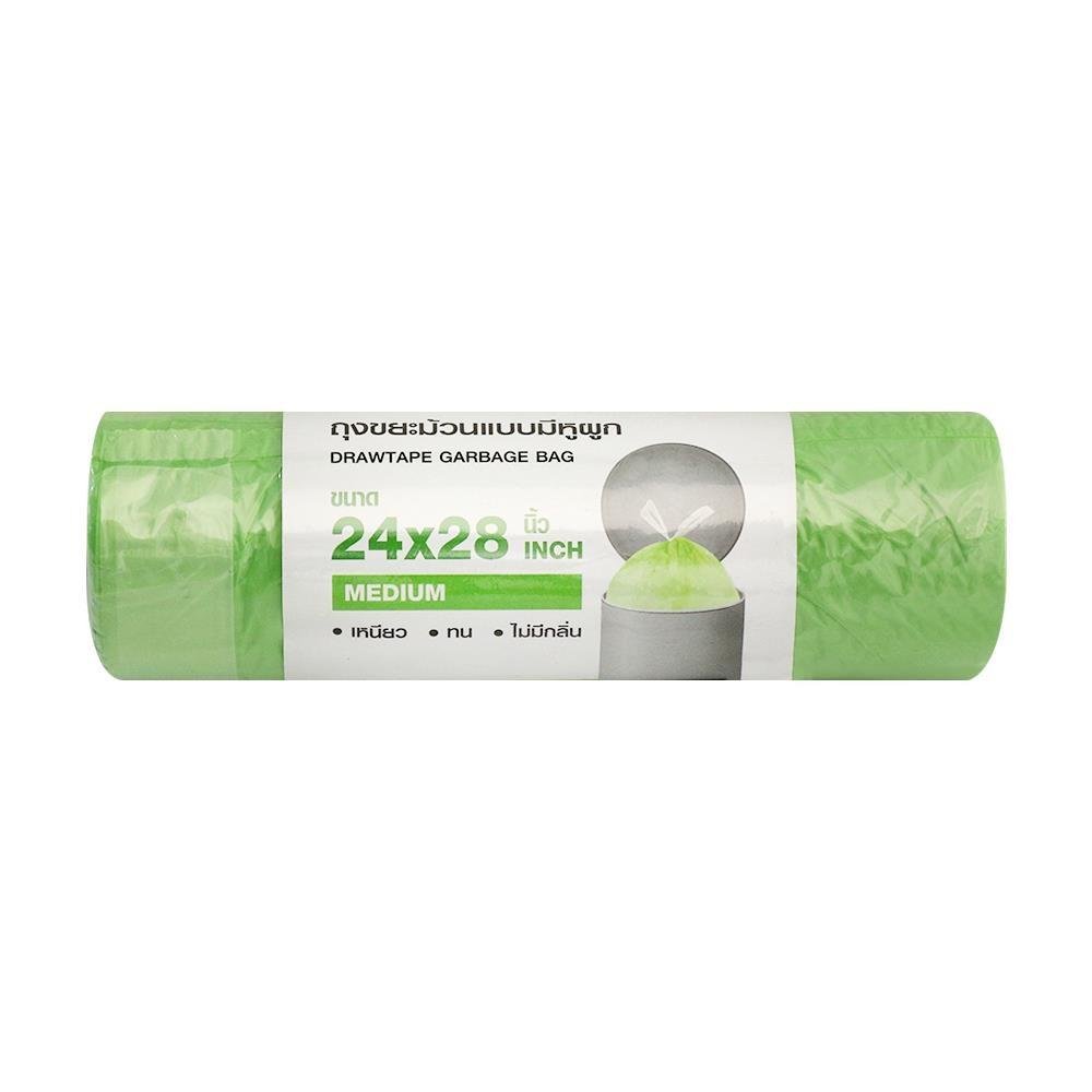 Garbage Bags Roll With Rope Acco 24X28" 15Pcs Green